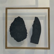 Visible-Invisible 2 - 50x50x5 cm | stones & oak