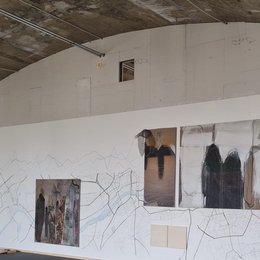 Cartographic Drawing with Inlaid Paintings | Side View | 14 August 2025