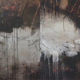 The lonely One in Autumn 1 - 180x180 cm | mixed media