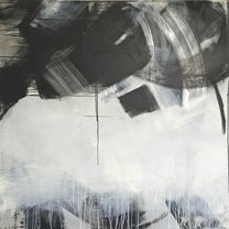 Silver Landscape 5 - 140x140 cm | mixed media