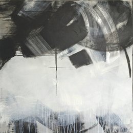 Silver Landscape 5 - 140x140 cm | mixed media