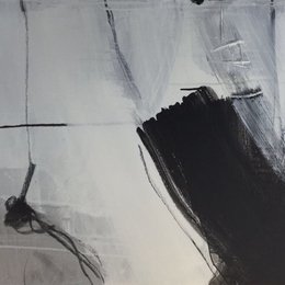 Silver Landscape 11 - 50x100 cm | mixed media