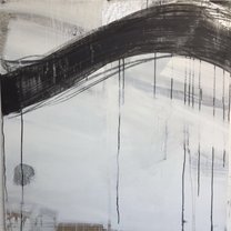Silver Landscape 7 - 100x100 cm | mixed media