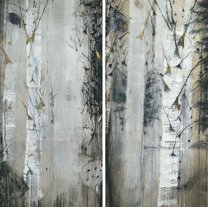 Forest Path 1 - 120x120 cm | mixed media