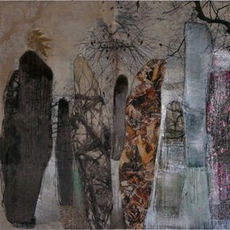 Genius Loci - Soul of Frankfurt | Chronicle of Stones | 180 × 180 cm | mixed media