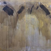 The lonely One in Autumn 2 - 180x180 cm | mixed media