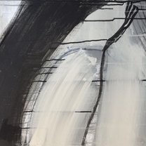 Silver Landscape 10 - 50x100 cm | mixed media